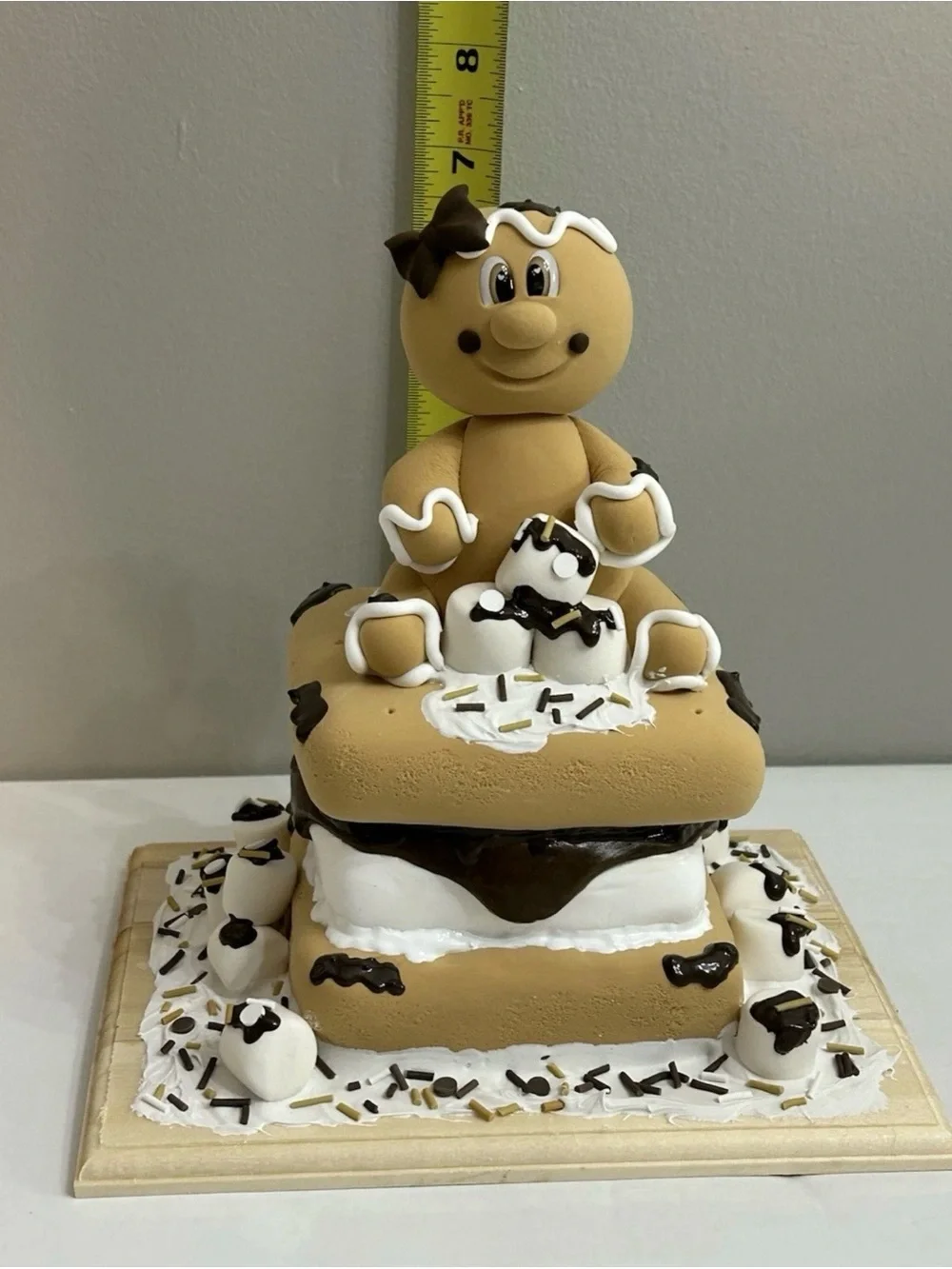 Whimsical Fake Gingerbread S’mores Display Table Accent Handmade